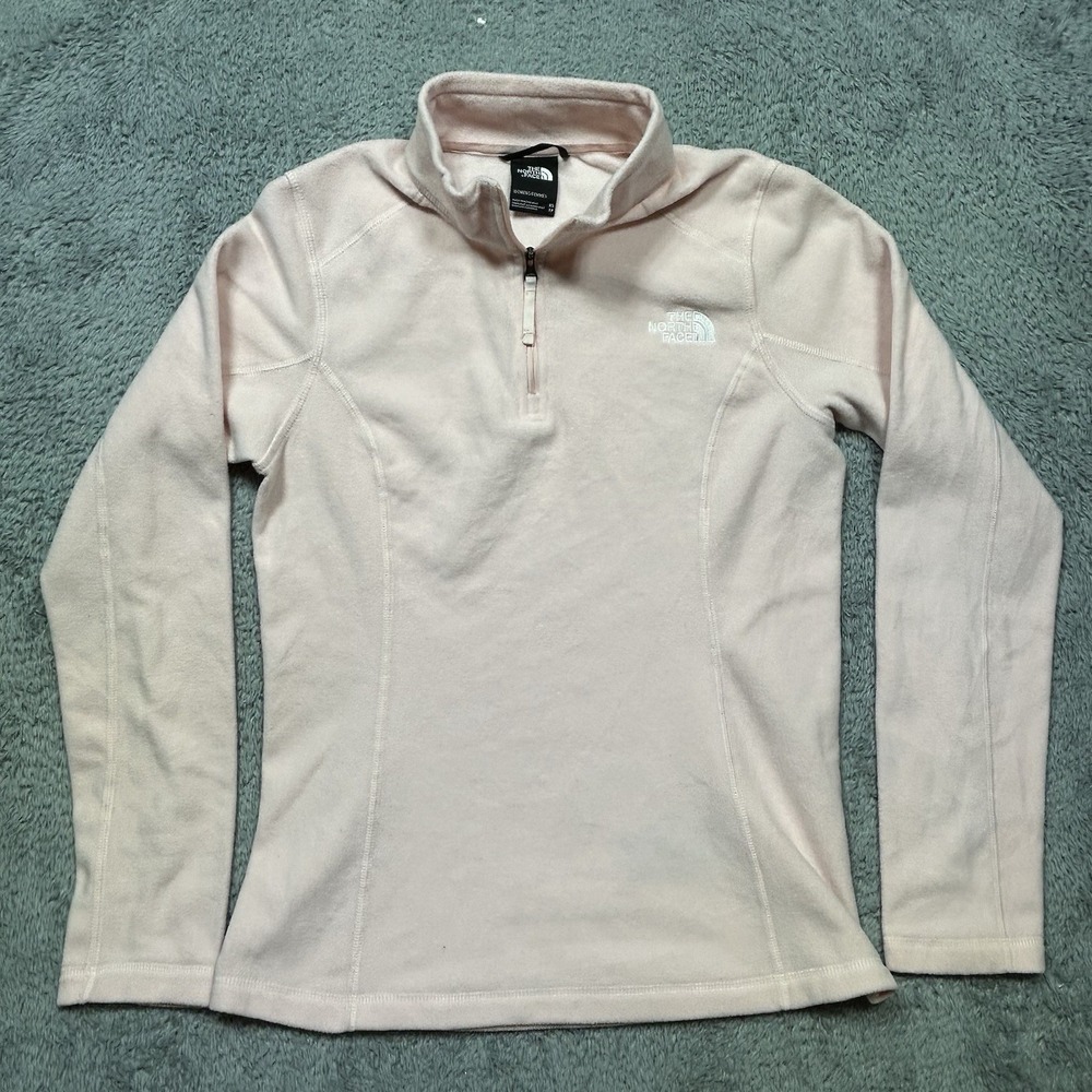 The North Face Pullover Women's XS Pink 1/4 Zip Fleece Outdoor Lightweight EUC